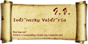 Ivánszky Valéria névjegykártya