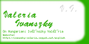 valeria ivanszky business card